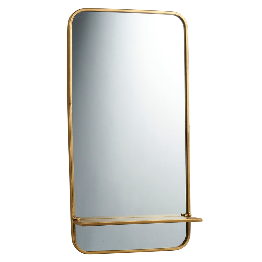 29.75" Gold Mirror with Shelf