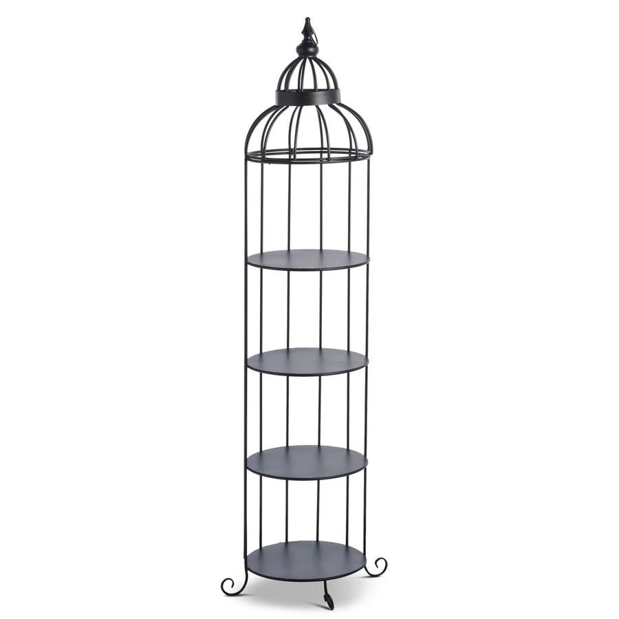 67" Black Bird Cage Shelf