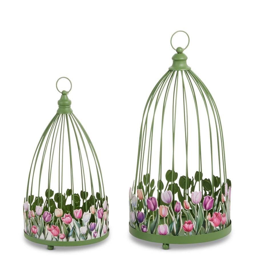 22.25" Green Tulip Bird Cages