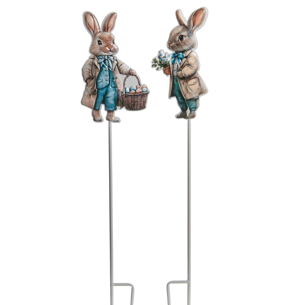 31" Garden Party Bunny Yard Stake