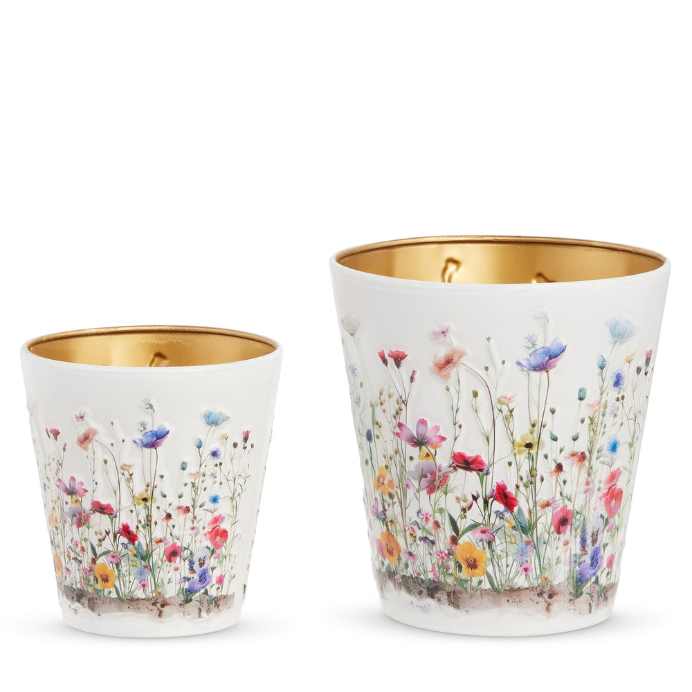 7" White Wildflower Containers