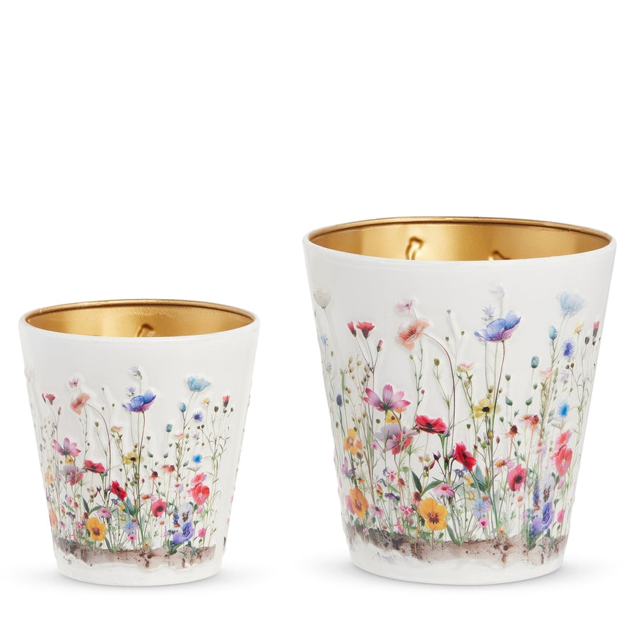 7" White Wildflower Containers
