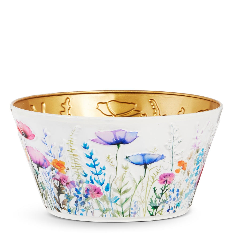 12" White Wildflowers Container