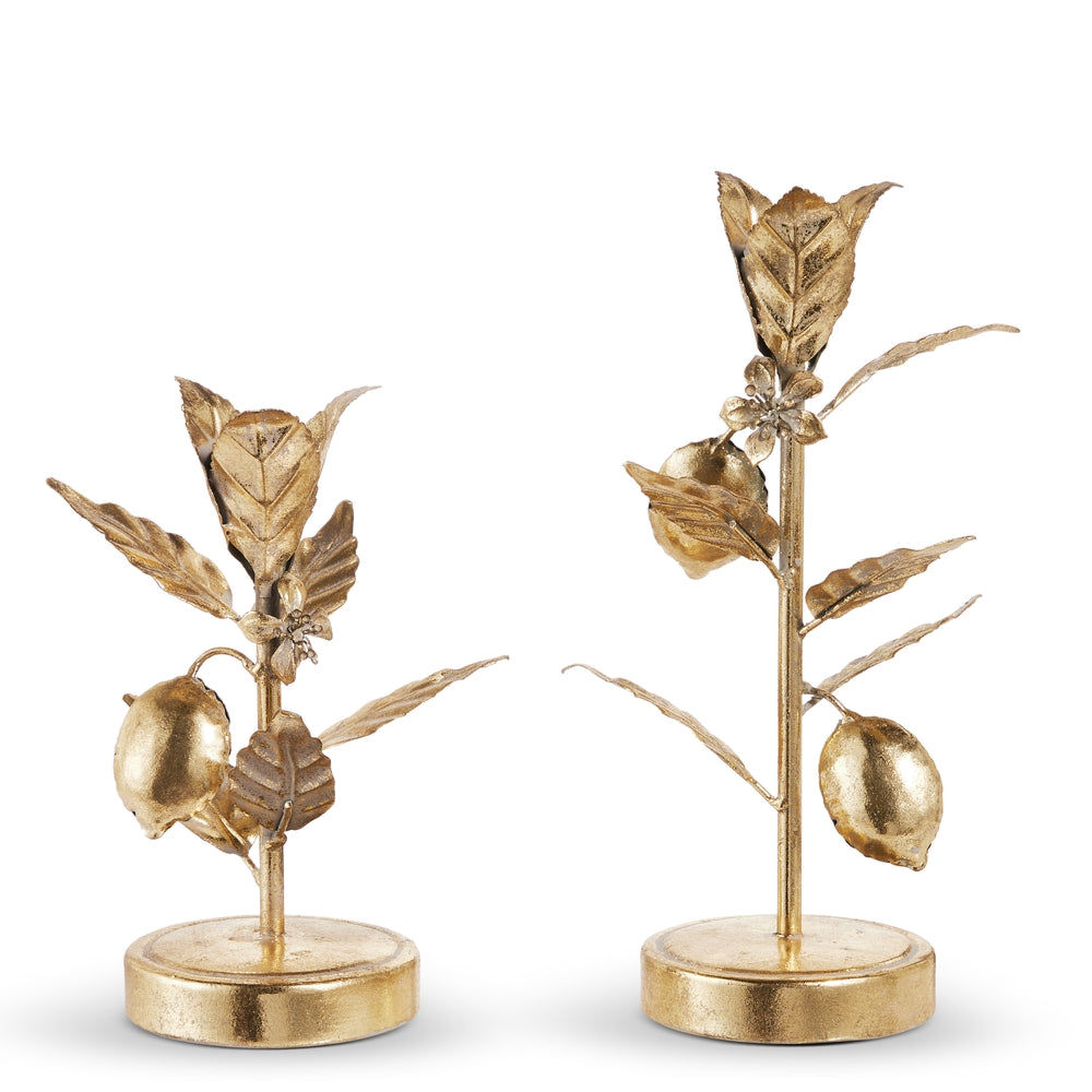 11" Gold Petal Candlesticks