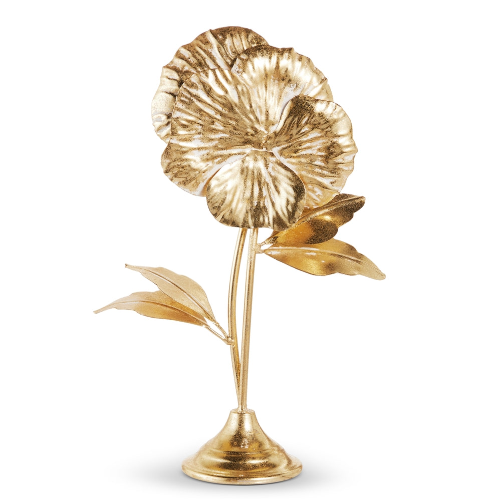 13.5" Gold Whitewashed Pansy