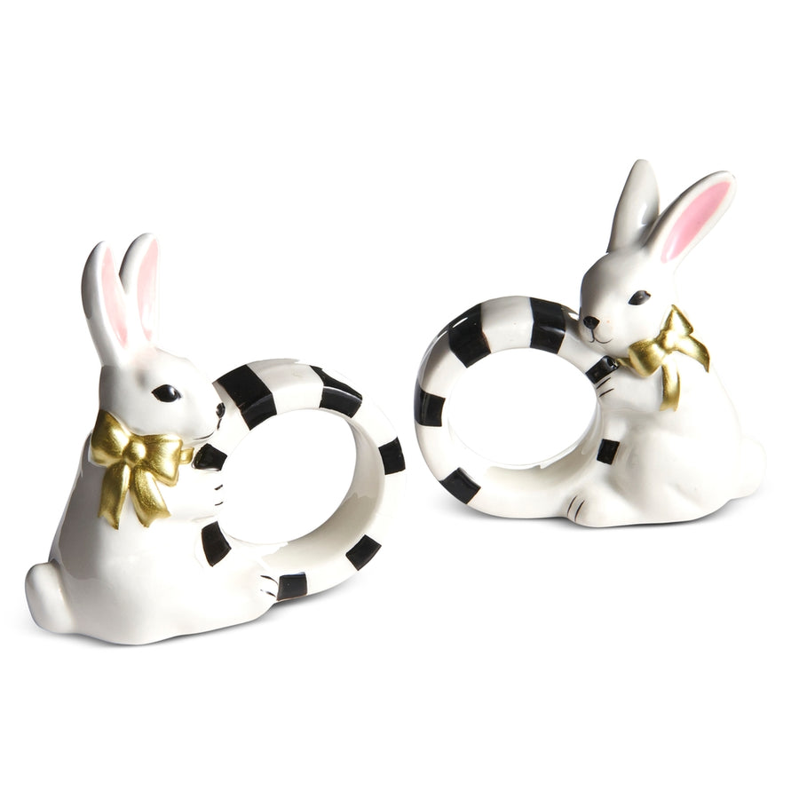 Black and White Bunny Napkin Holder