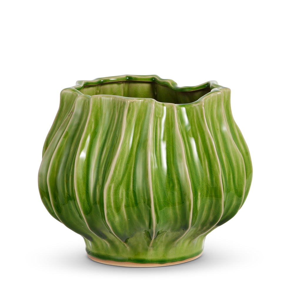 10" Green Leaf Vase