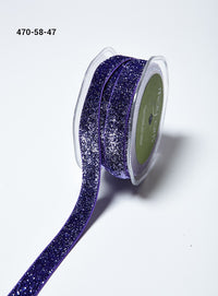 5/8 Inch Bonded Glitter Flat Band Elastic – 470-58-47 Violet