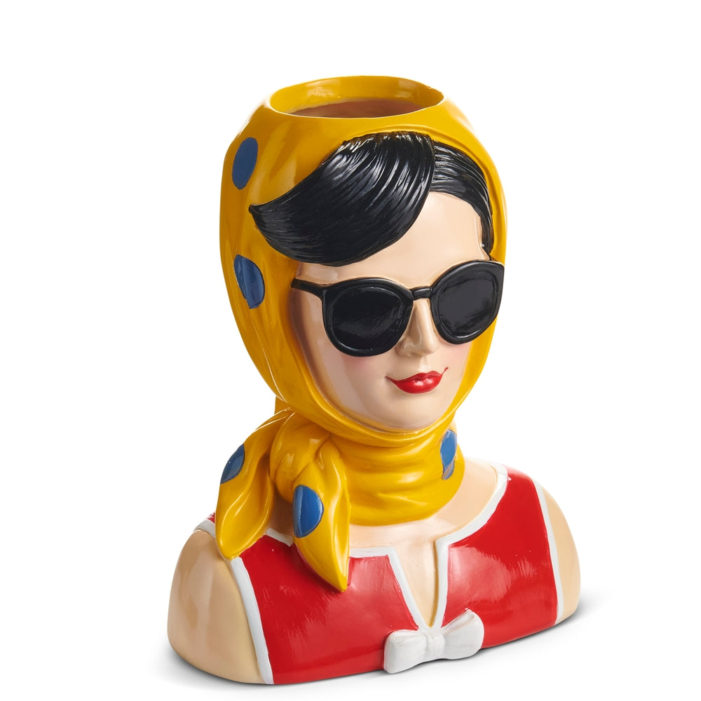 9.25" Jackie with Sunglasses Vase