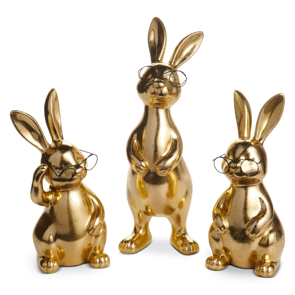 12" Gold Bunny with Glasses