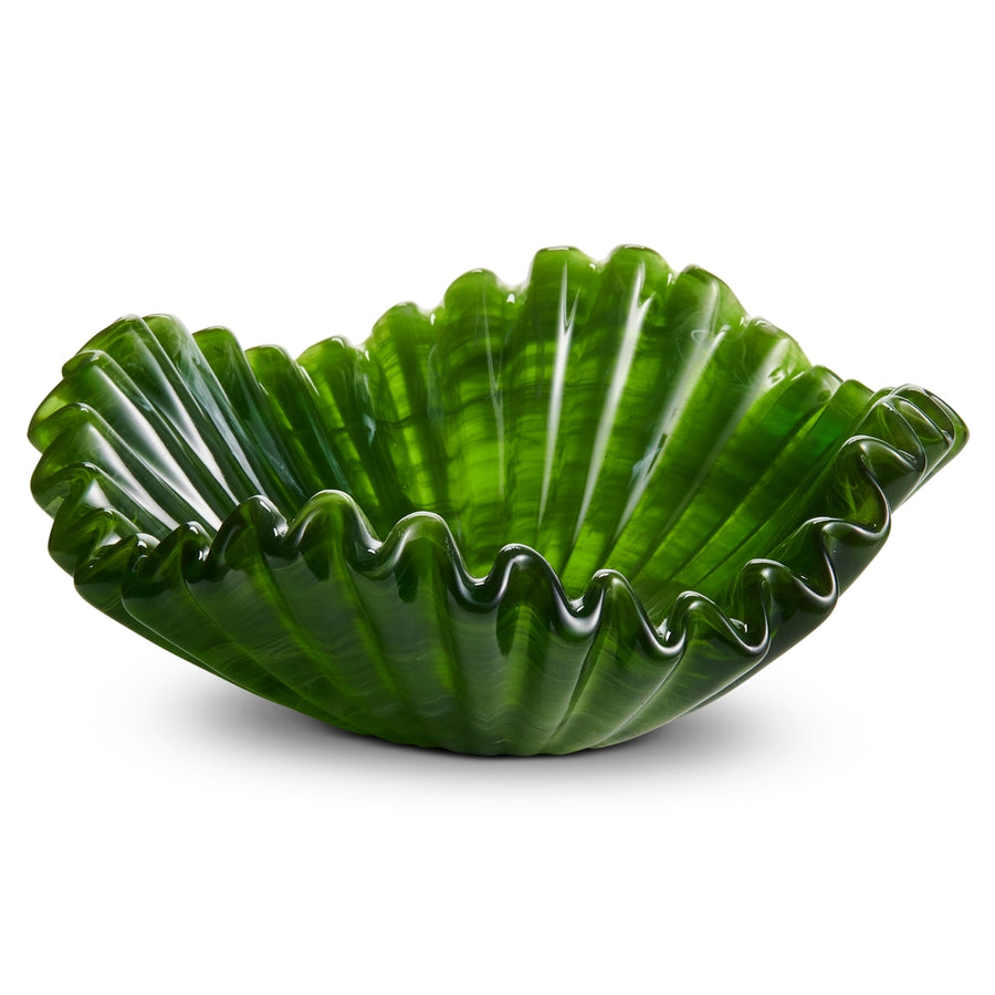 7.75" Green Marbled Ruffle Tray