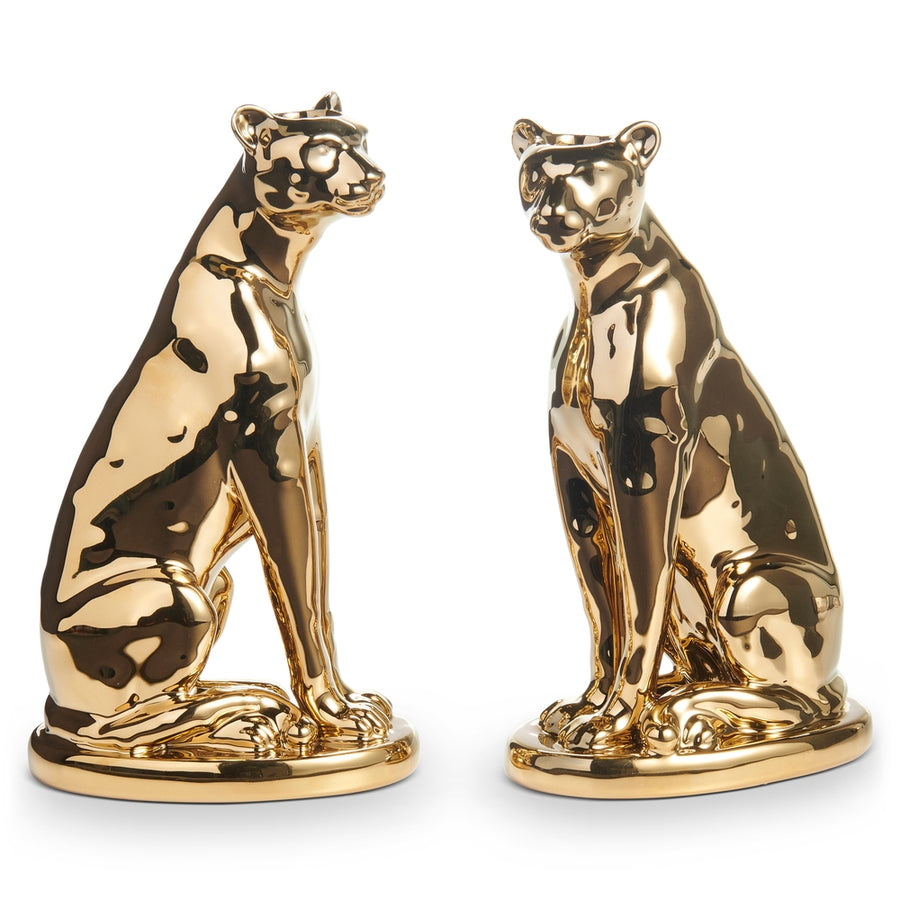 8.5" Gold Leopard Candle Holder