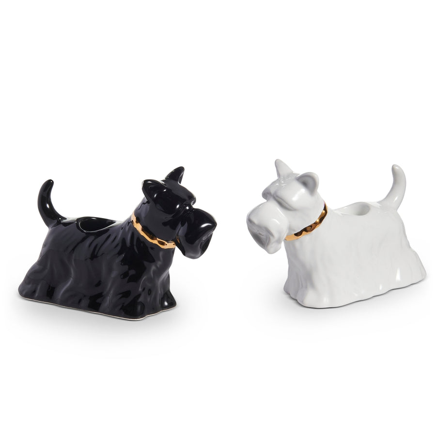 6" Black and White Scottie Dog Candle Holders