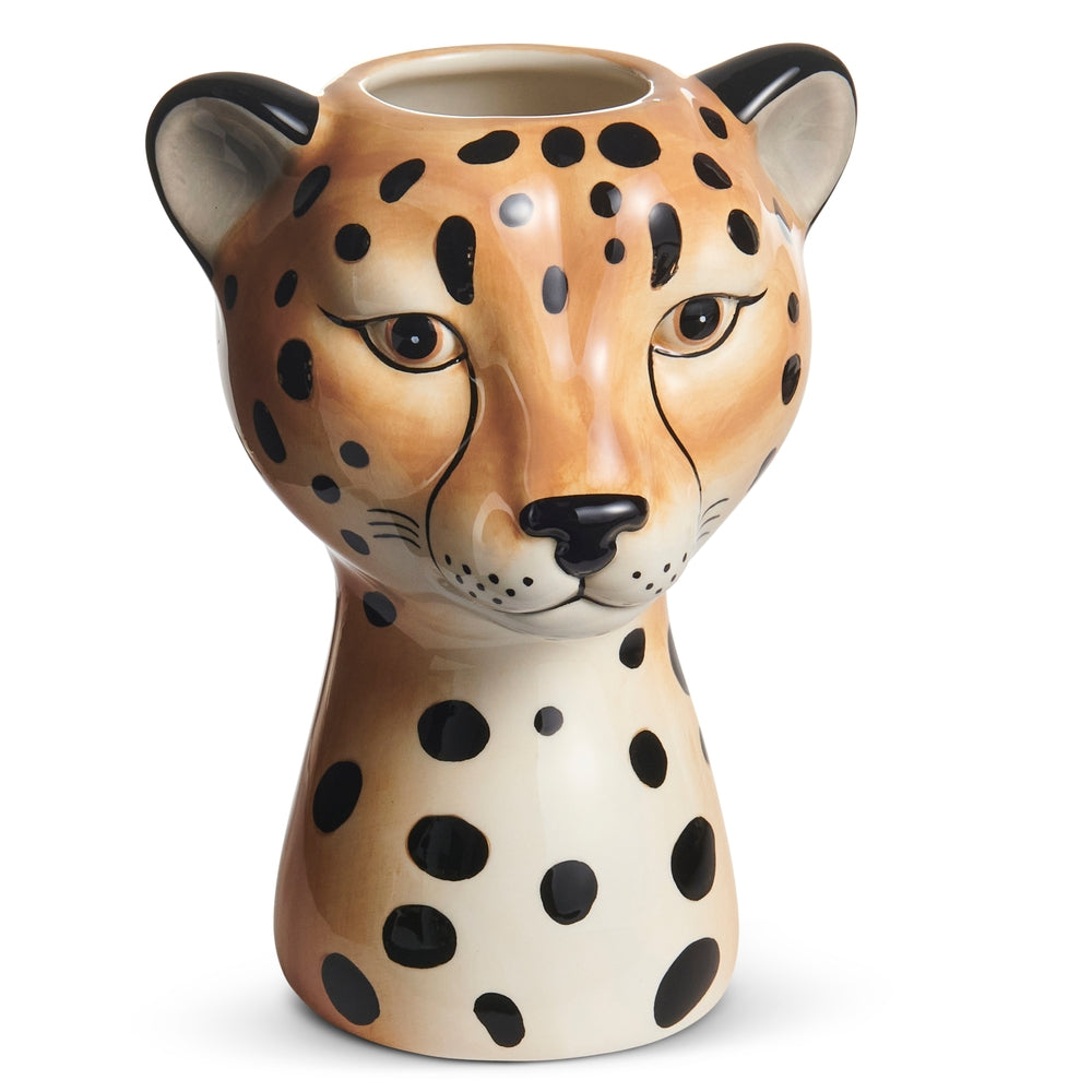 7" Cheetah Head Vase