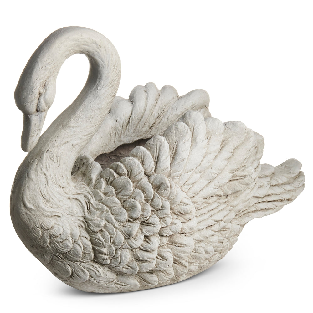 18.5" Concrete Look Swan Container