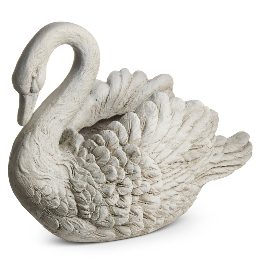 18.5" Concrete Look Swan Container