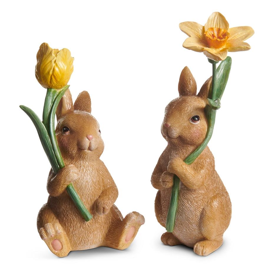6.75" Rabbit Holding Flower