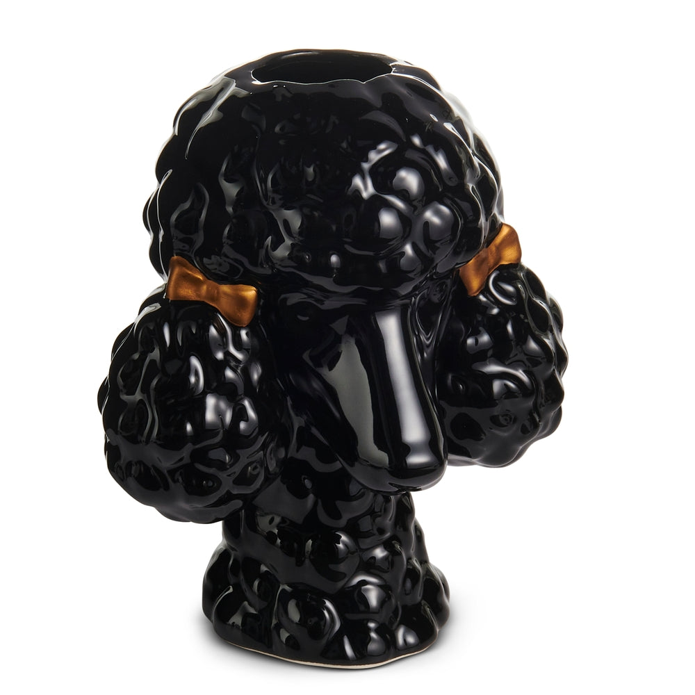 8.25" Black Poodle Head Vase