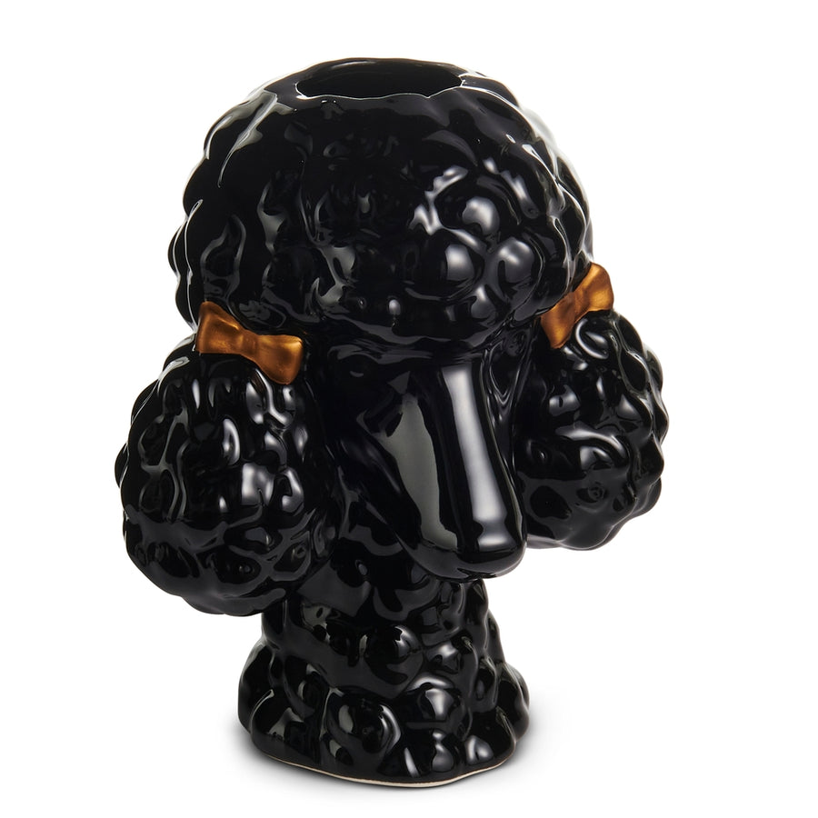 8.25" Black Poodle Head Vase