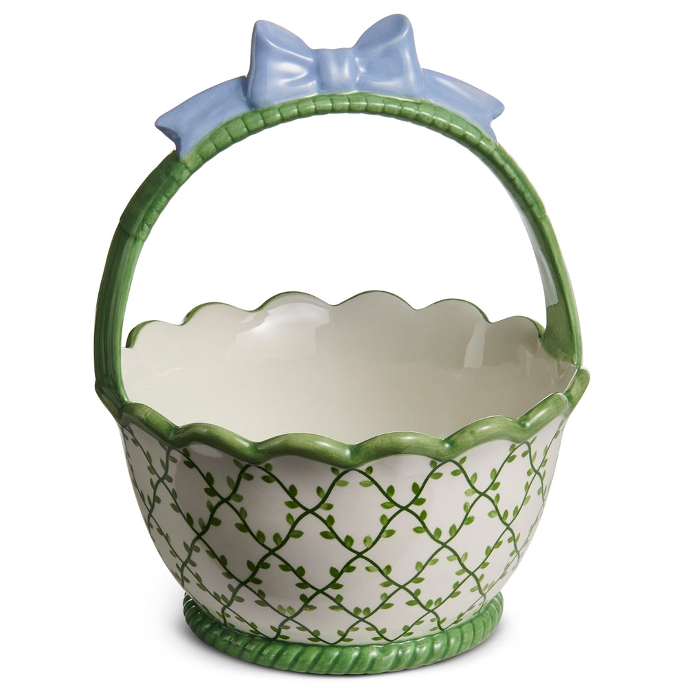 7.5" Spring Trellis Scalloped Easter Basket