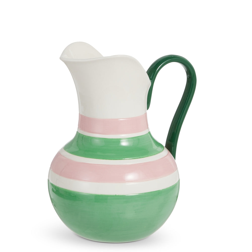 8" Pink and Green Pitcher
