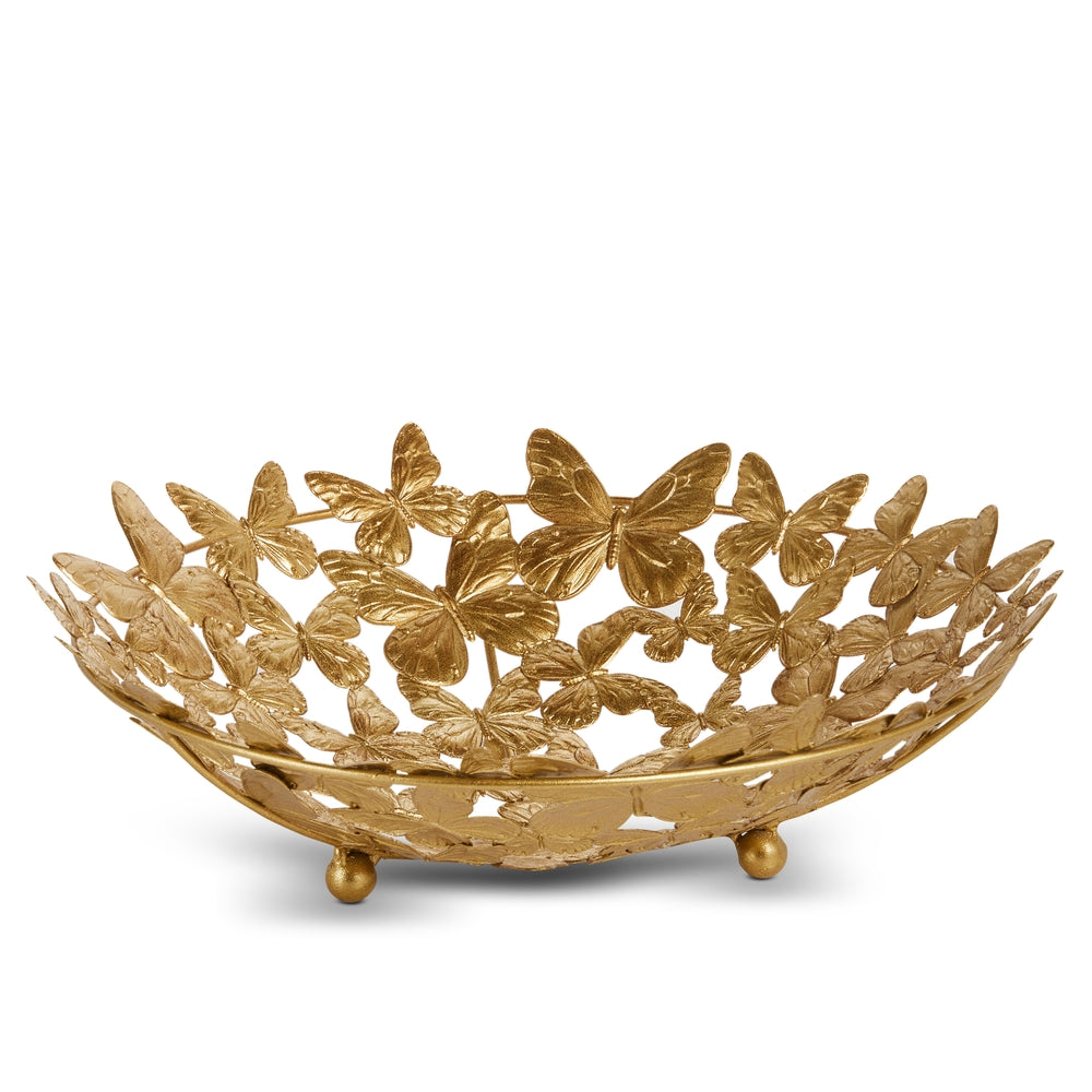 12" Gold Butterfly Bowl