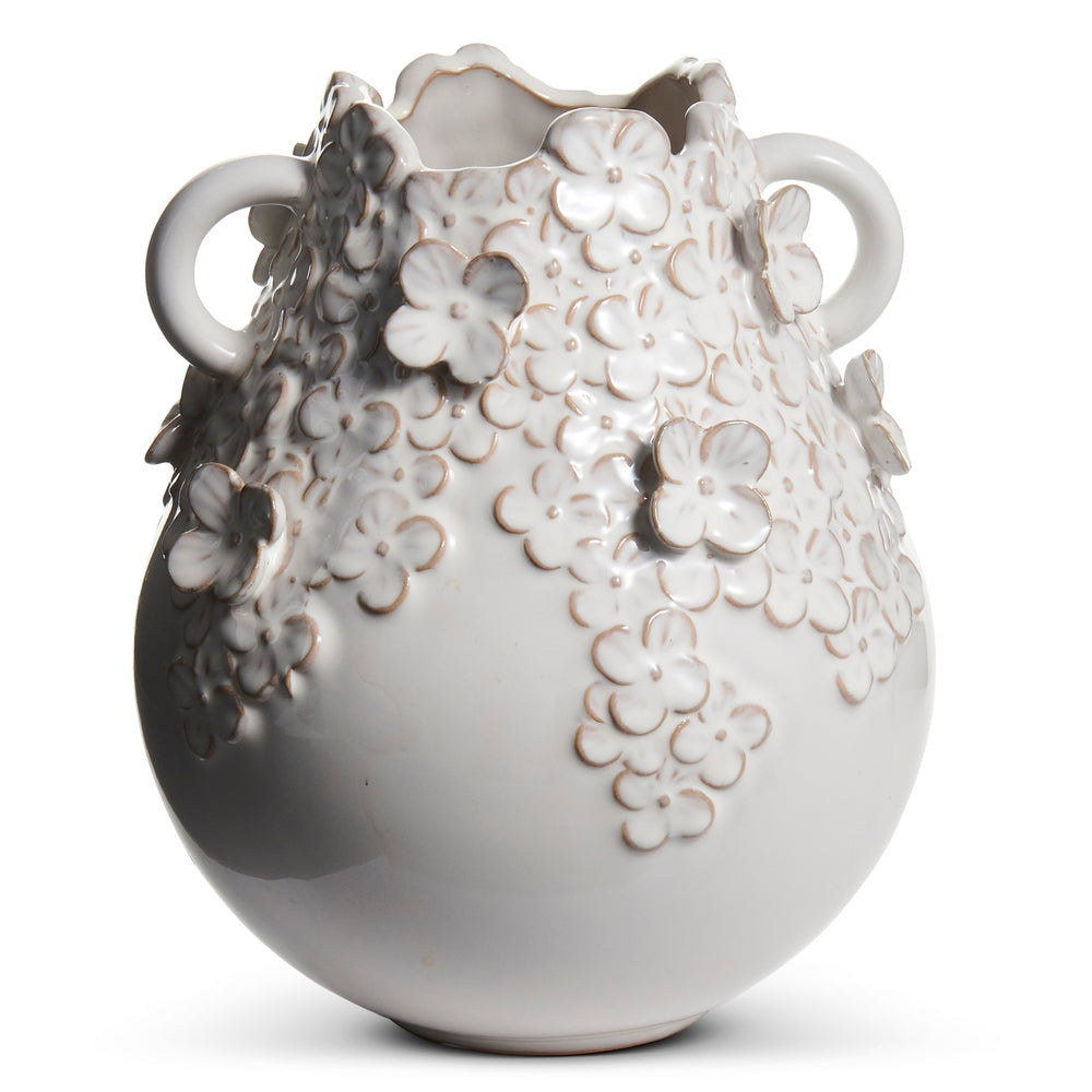 9" White Hydrangea Vase