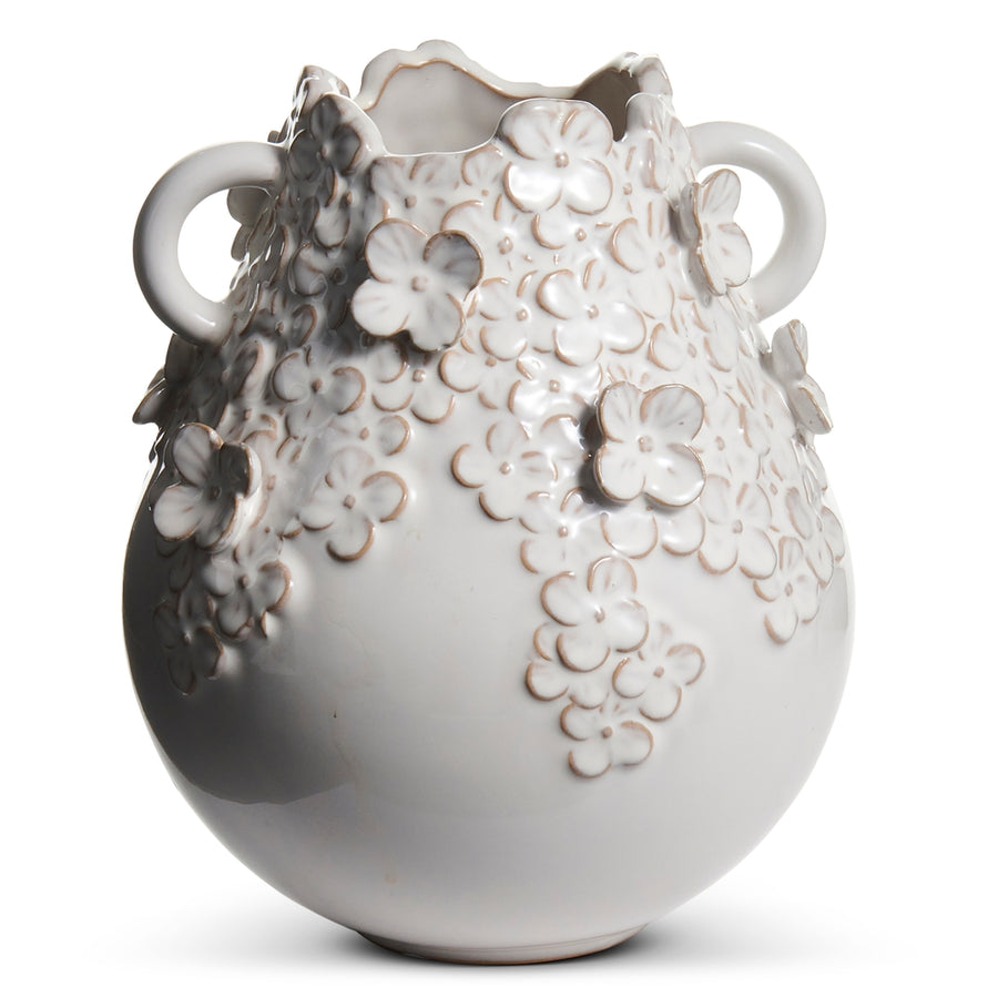 9" White Hydrangea Vase