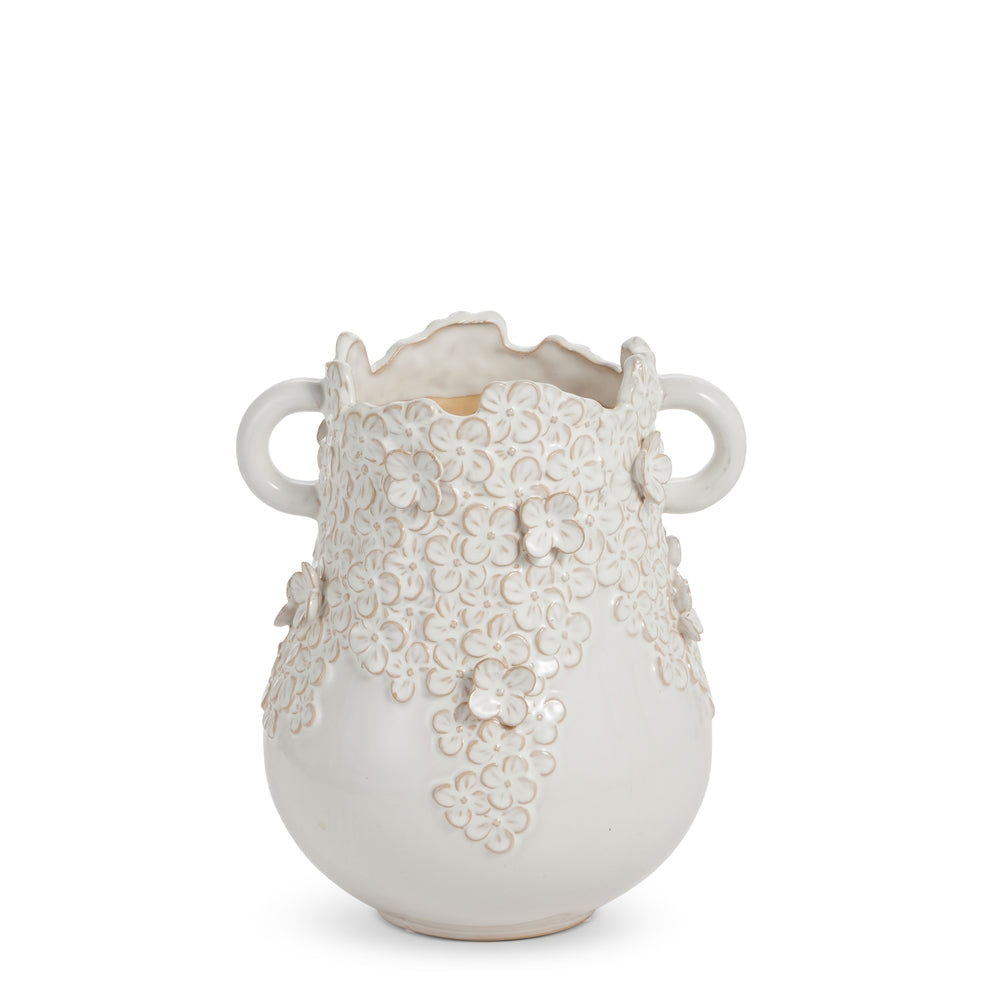 11.25" White Hydrangea Vase
