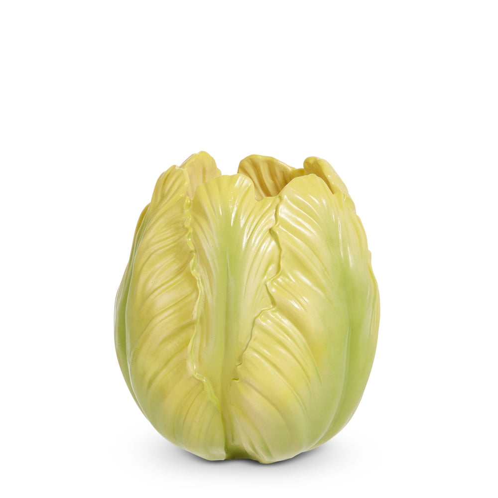 6" Yellow and Green Tulip Vase