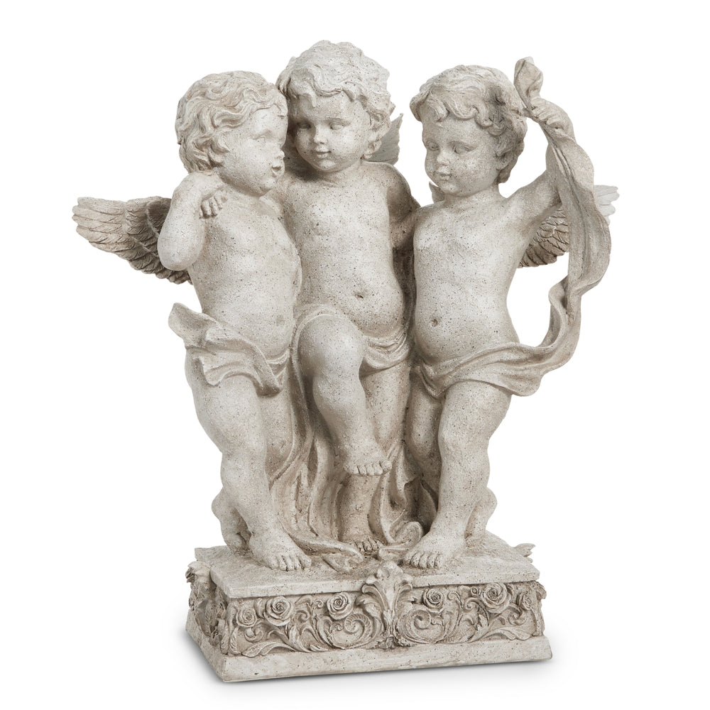18" Concrete Look Dancing Cherubs