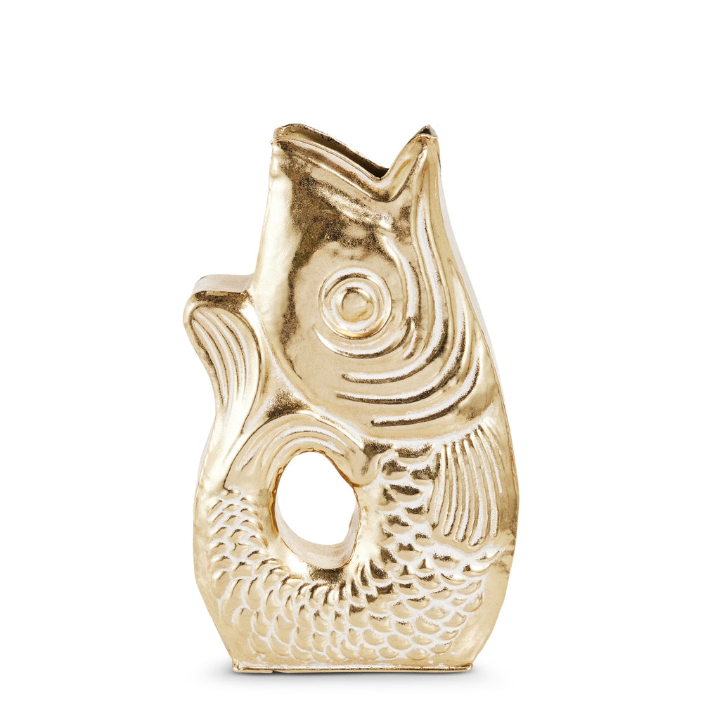 15" Gold Fish Vase