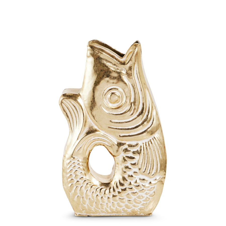 15" Gold Fish Vase