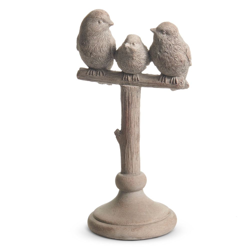10.5" Concrete Look Birds On Stand