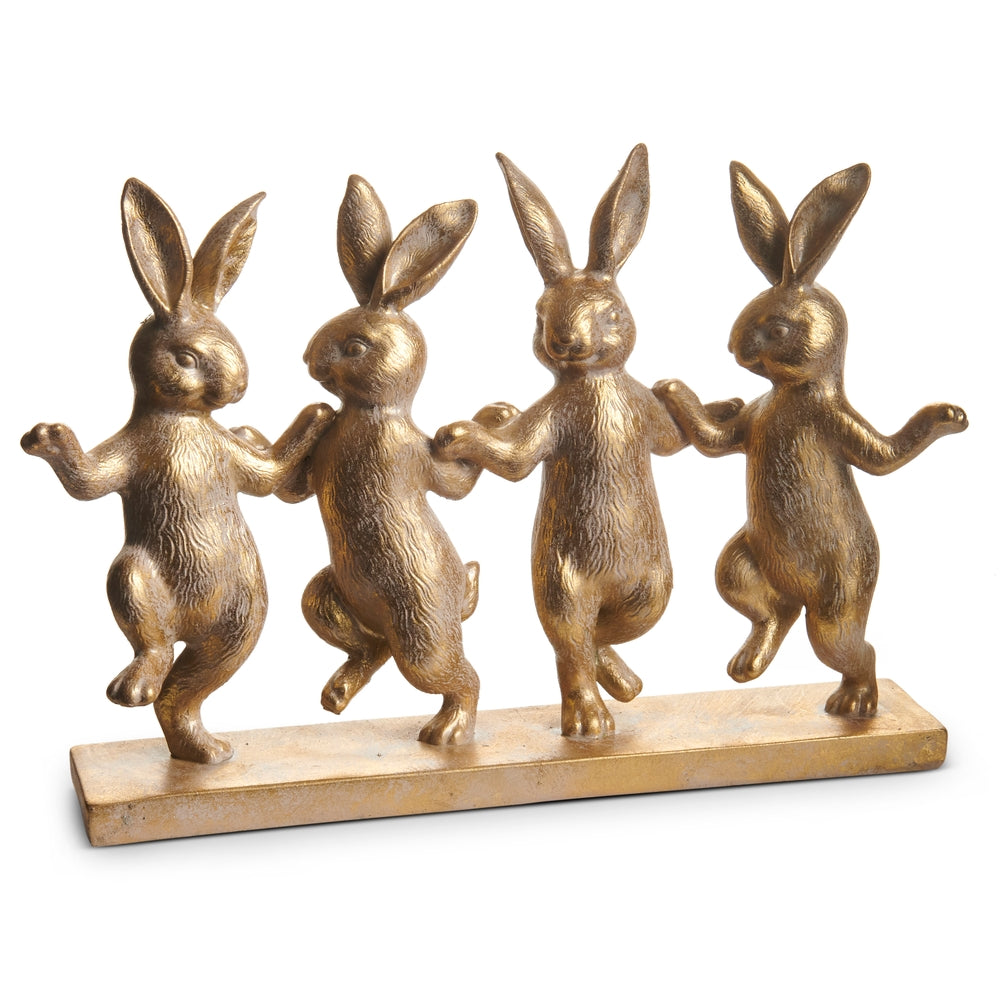 12" Gold Dancing Bunnies