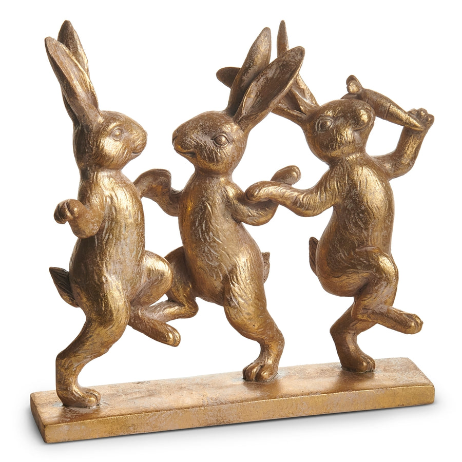 7.75" Gold Dancing Bunnies