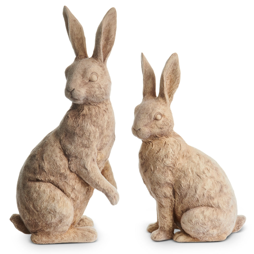 12.5" Flocked Bunnies