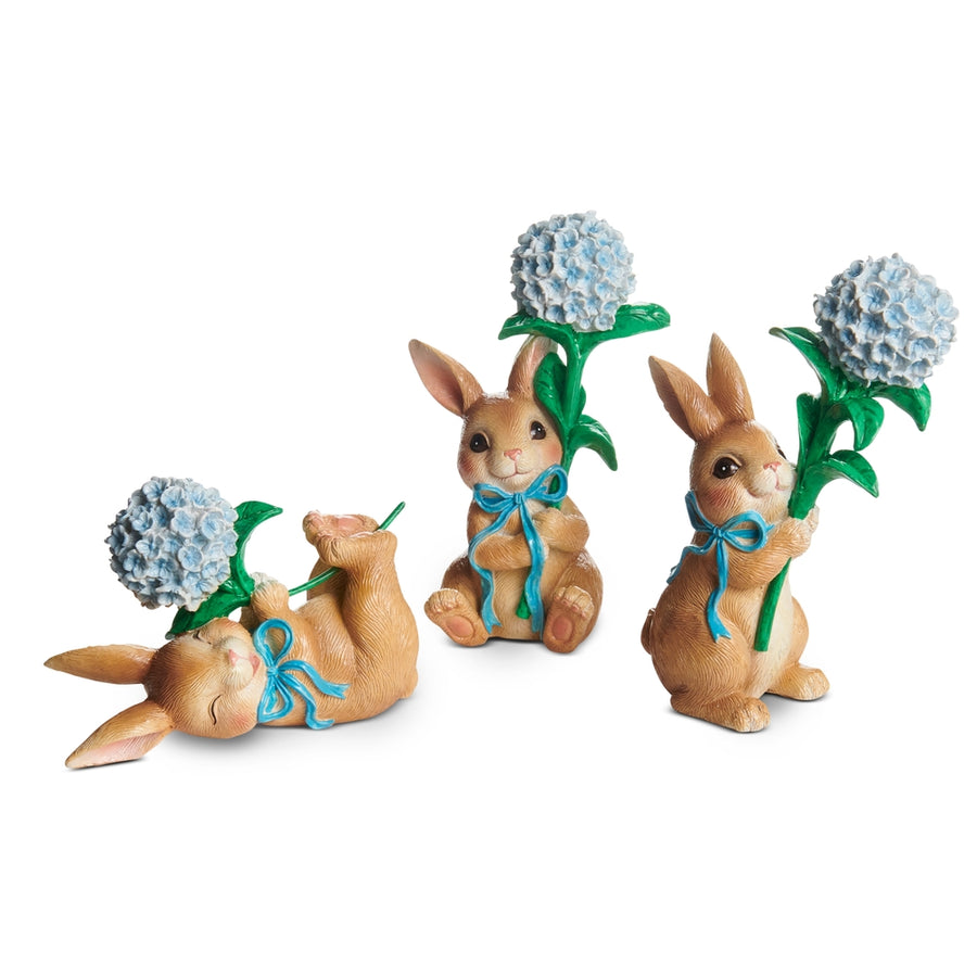 7.25" Blue Bunny Blooms Standing