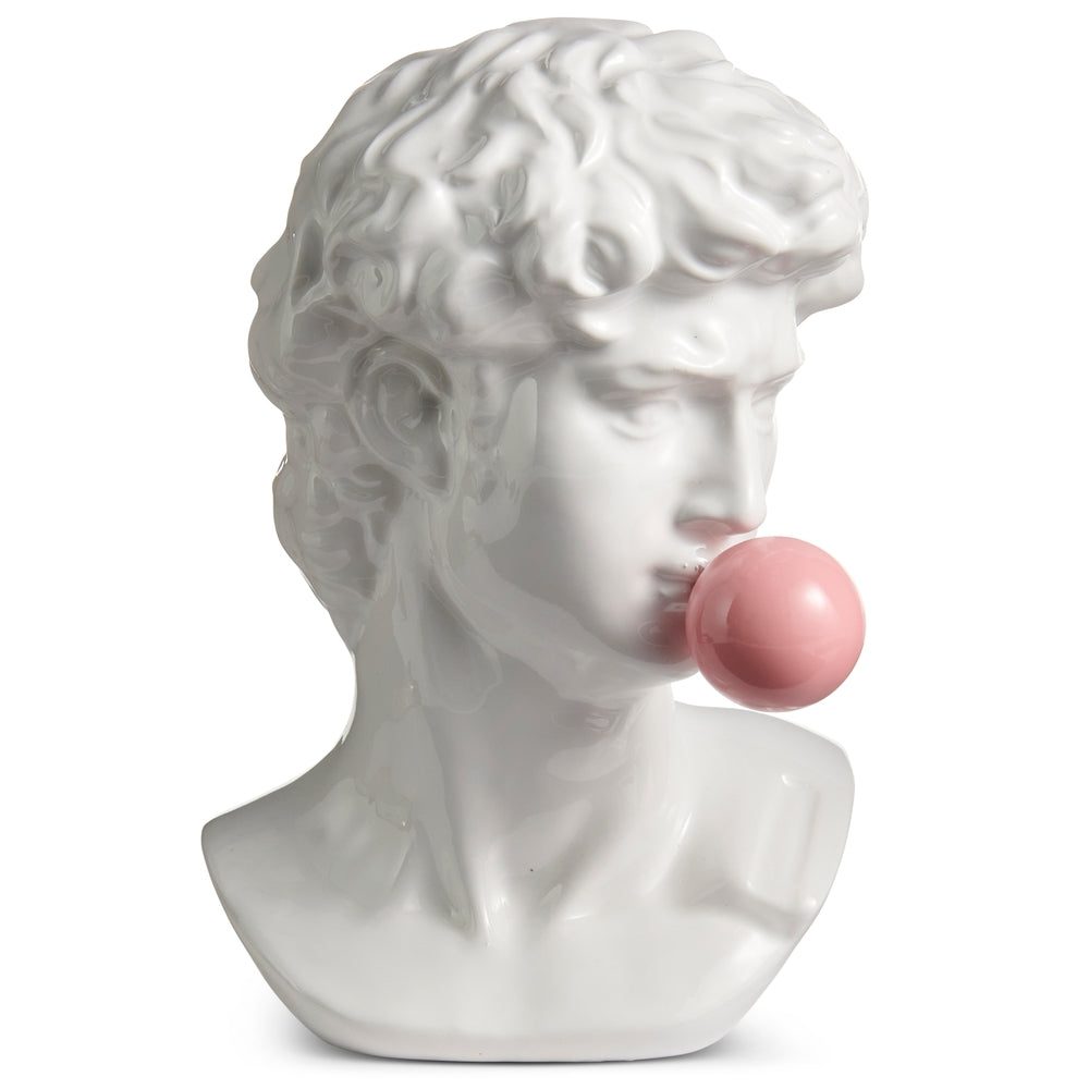 8.5" Roman Bust Blowing Bubble