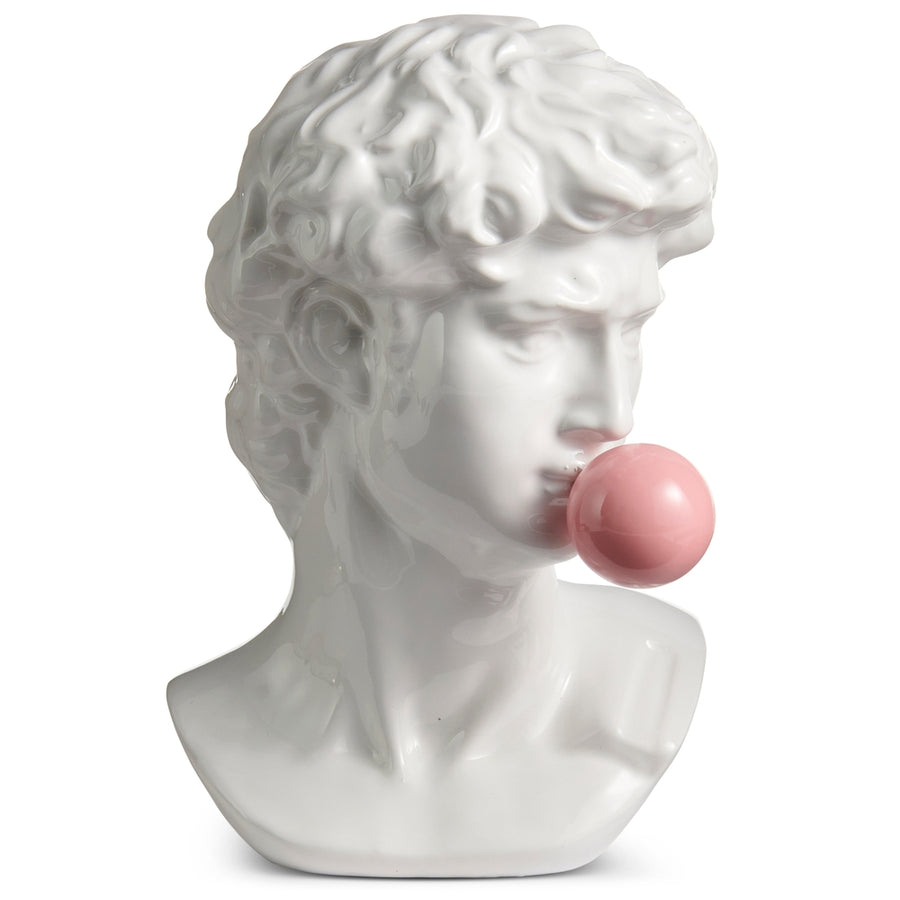 8.5" Roman Bust Blowing Bubble