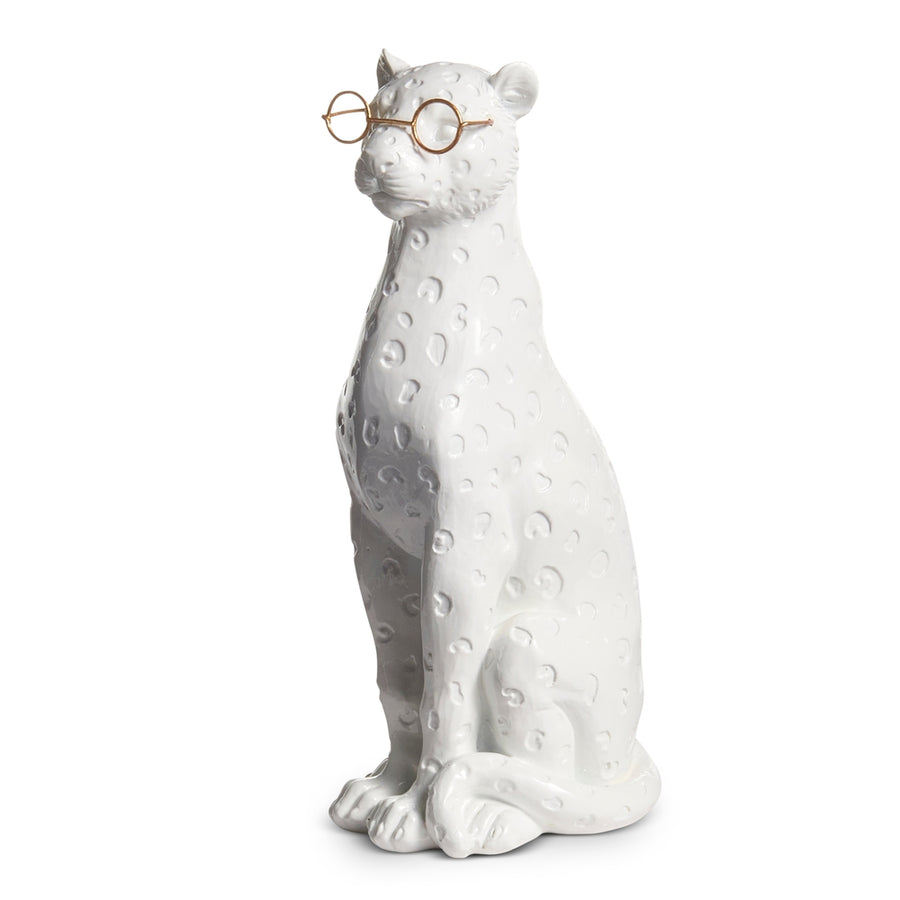 8.5" White Cheetah with Glasses