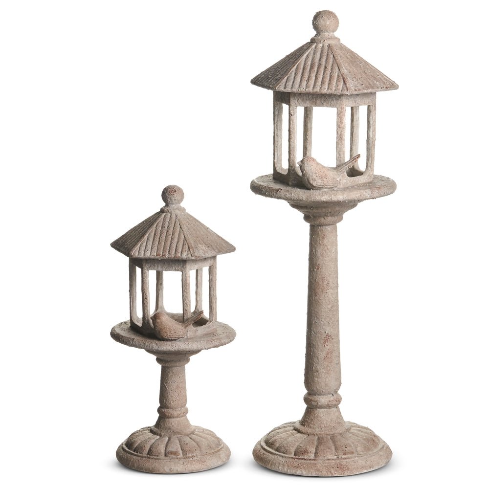 Concrete Look Bird House on Stand