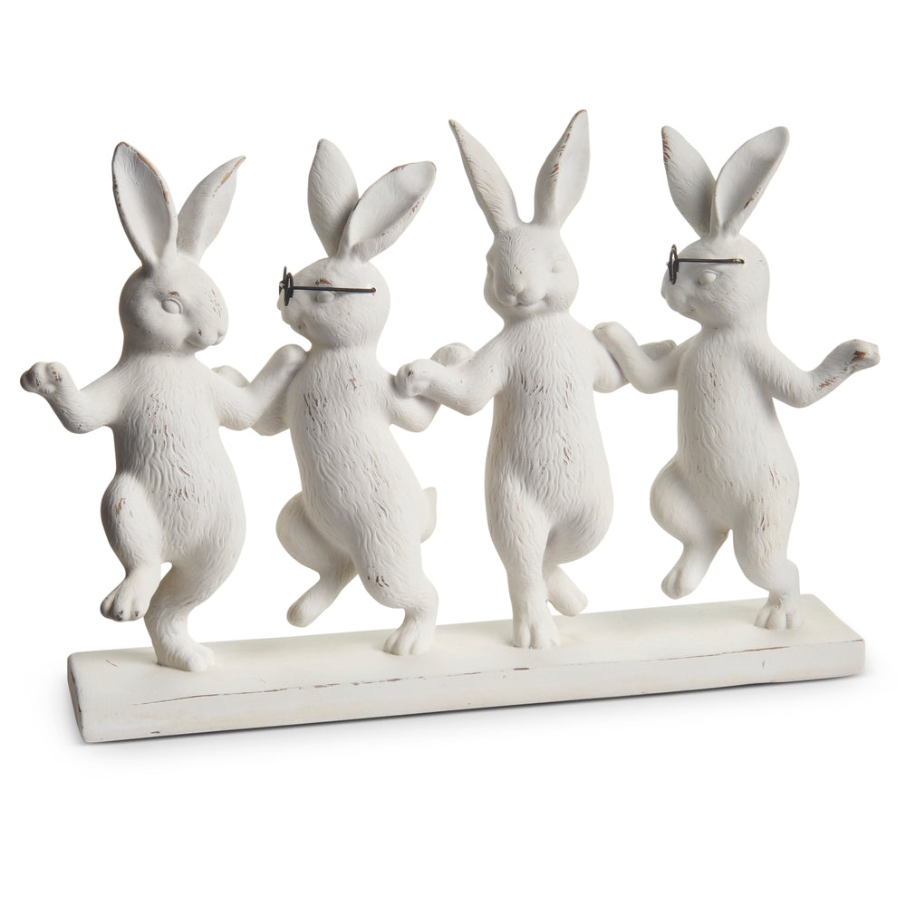 12" White Dancing Bunnies