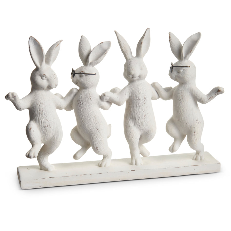 12" White Dancing Bunnies
