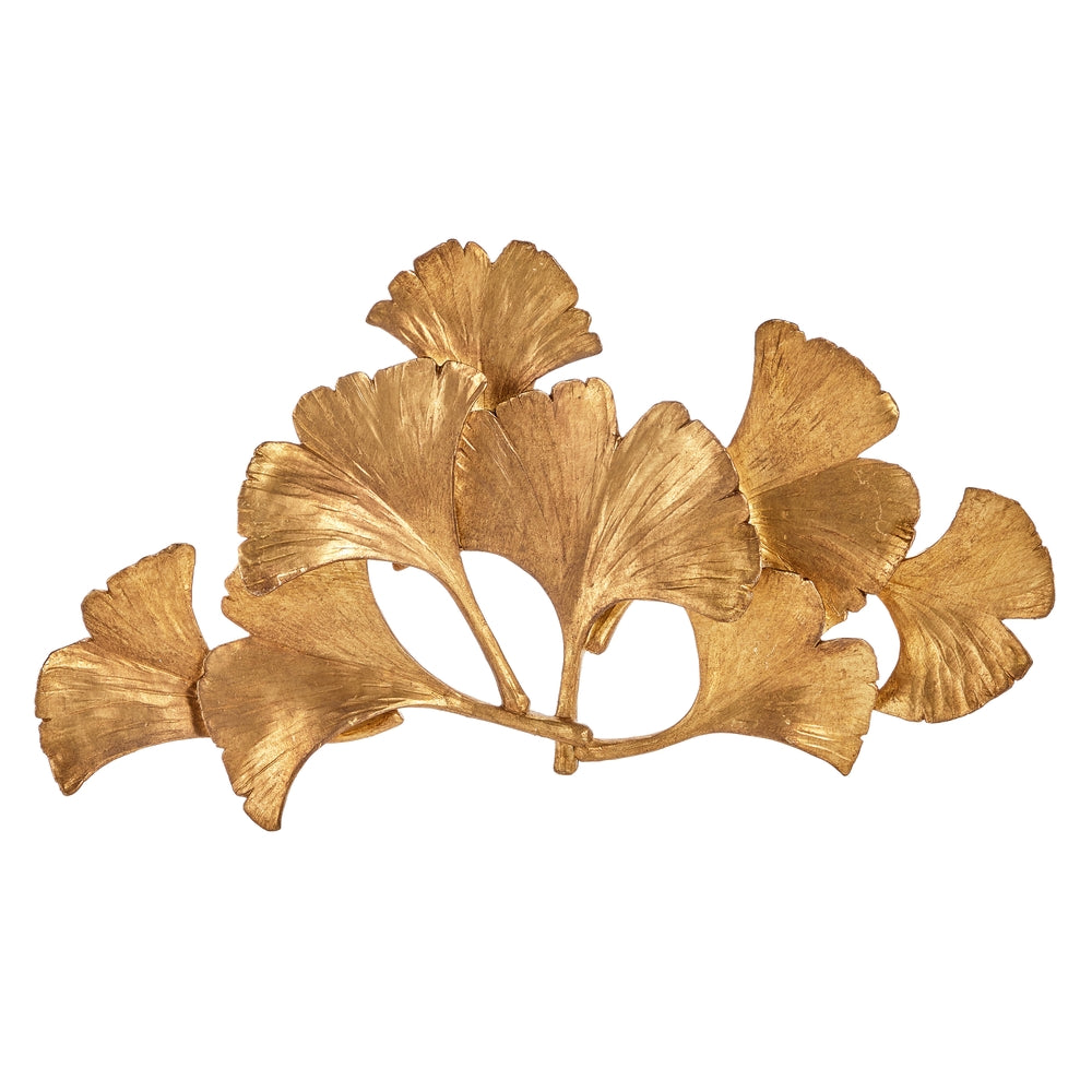 18" Gold Gingko Leaves Wall Art
