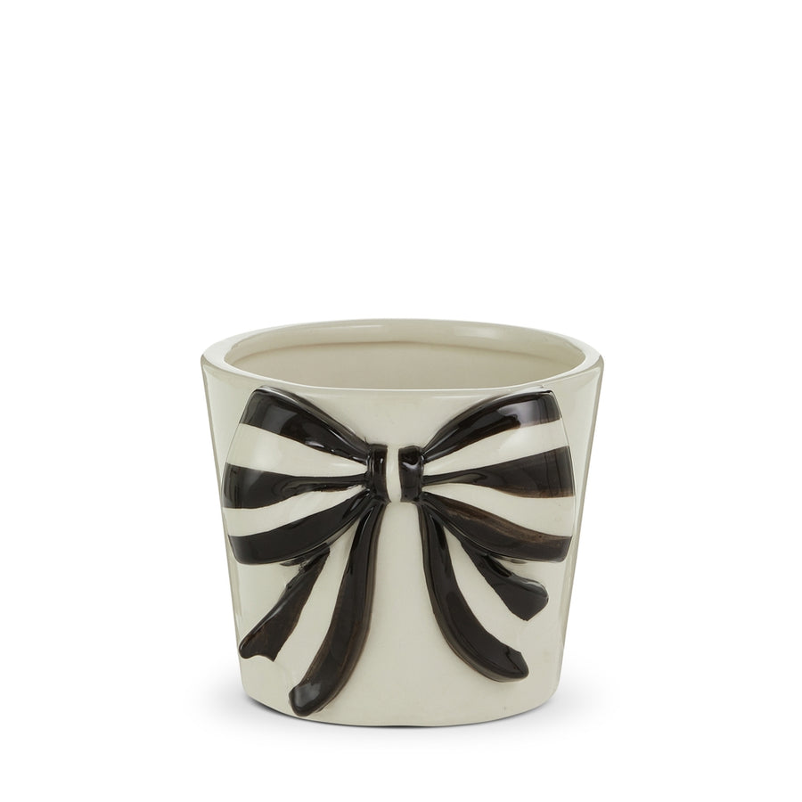 6" Black and White Bow Container