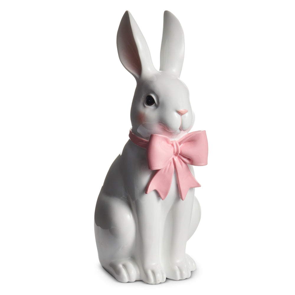 15.25" Pink Bow Bunny