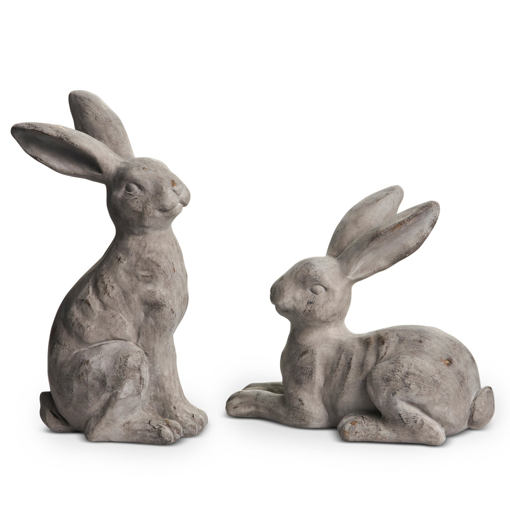 10" Concrete Look Bunnies