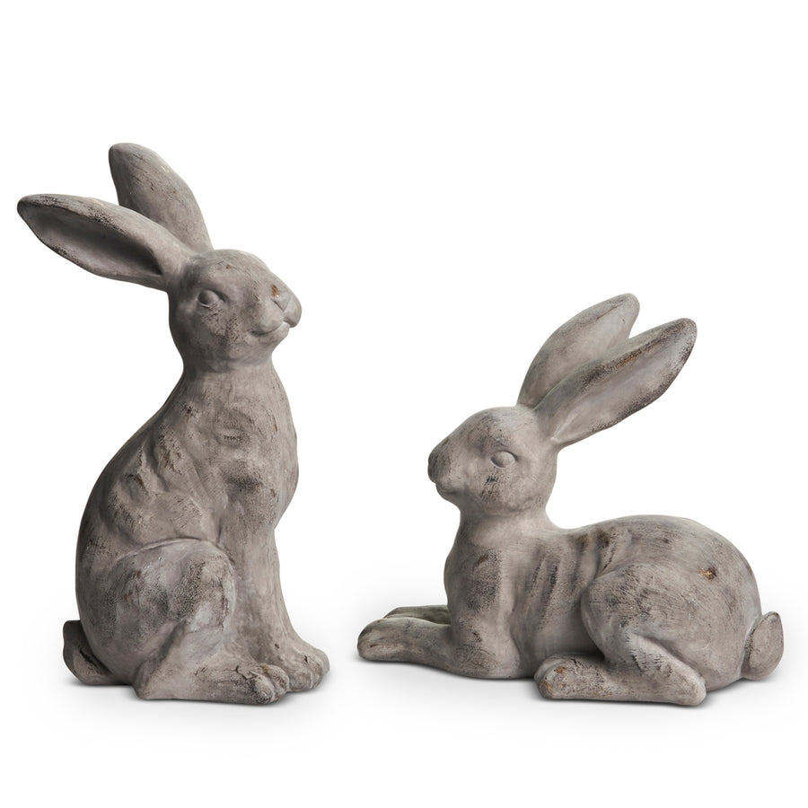 10" Concrete Look Bunnies