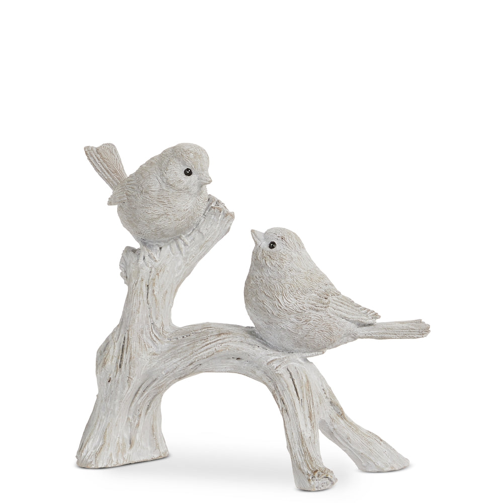 6.75" Concrete Look Birds on Branch